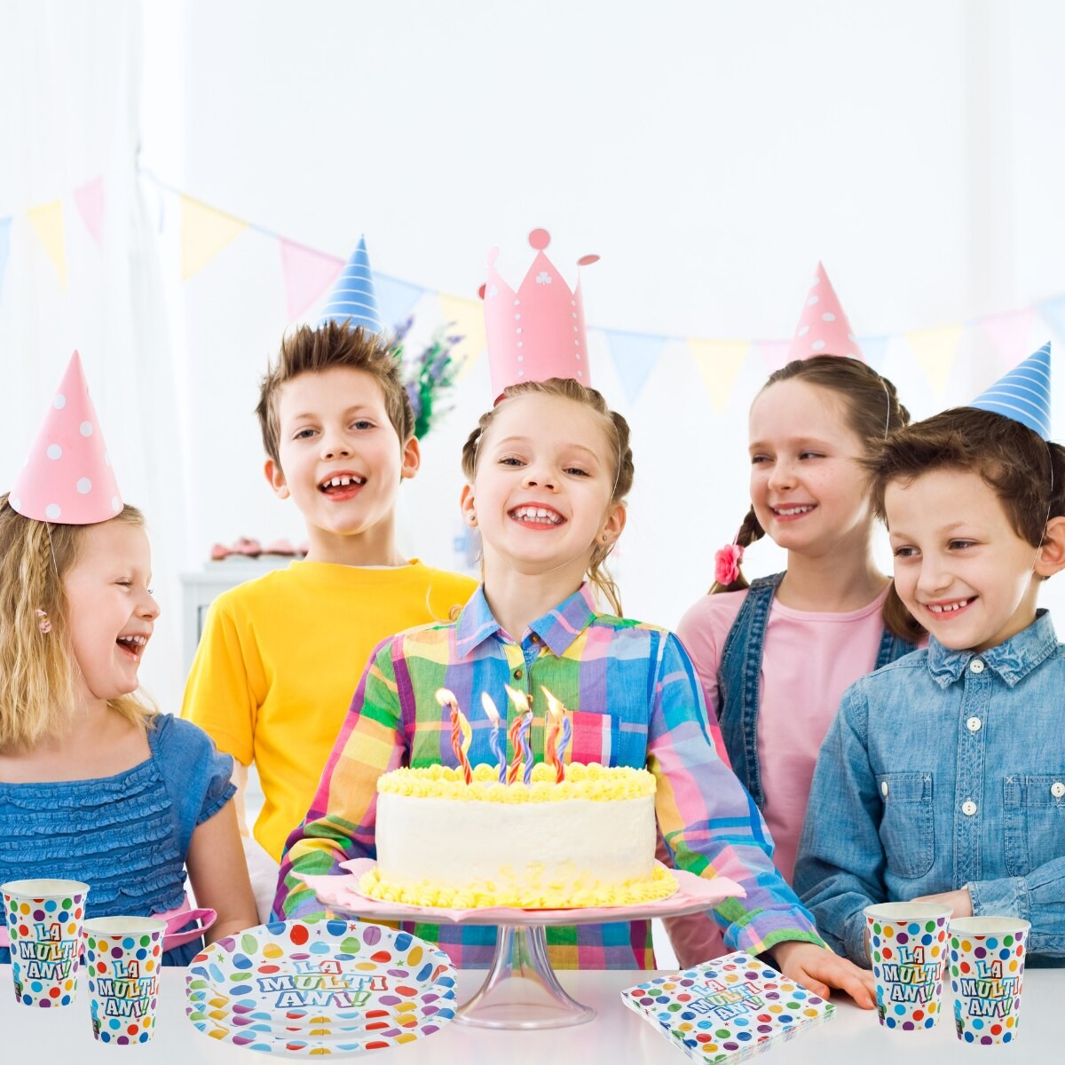 Set 6 Suflatori, Flippy, Colectia LA MULTI ANI, 20 cm, din Carton, Multicolor - imagine 4