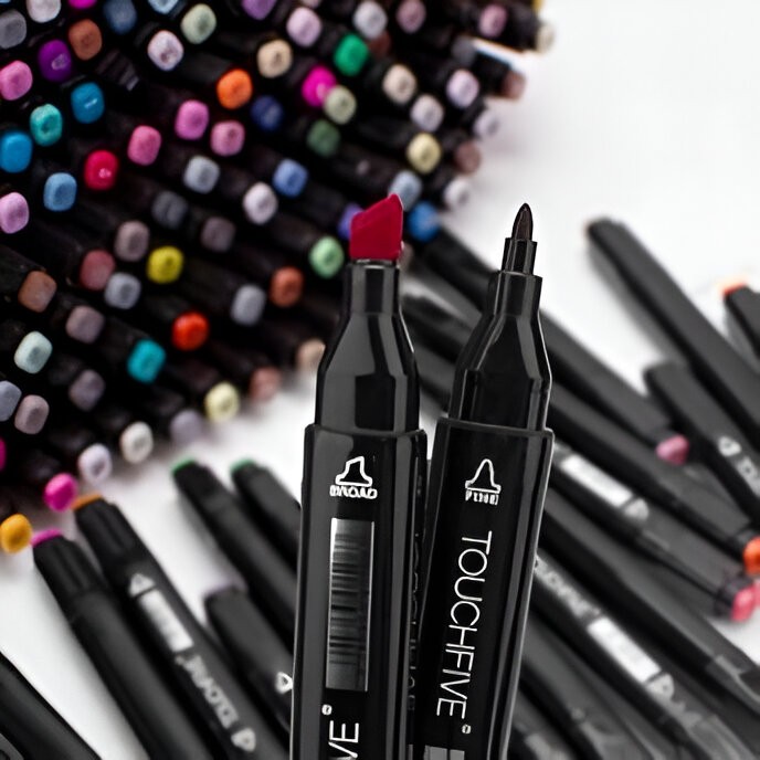 Set Cutie 60 Markere, Flippy, cu Alcool, Artist Markers, Cutie Plastic cu Maner, Flippy, Multicolor - imagine 4