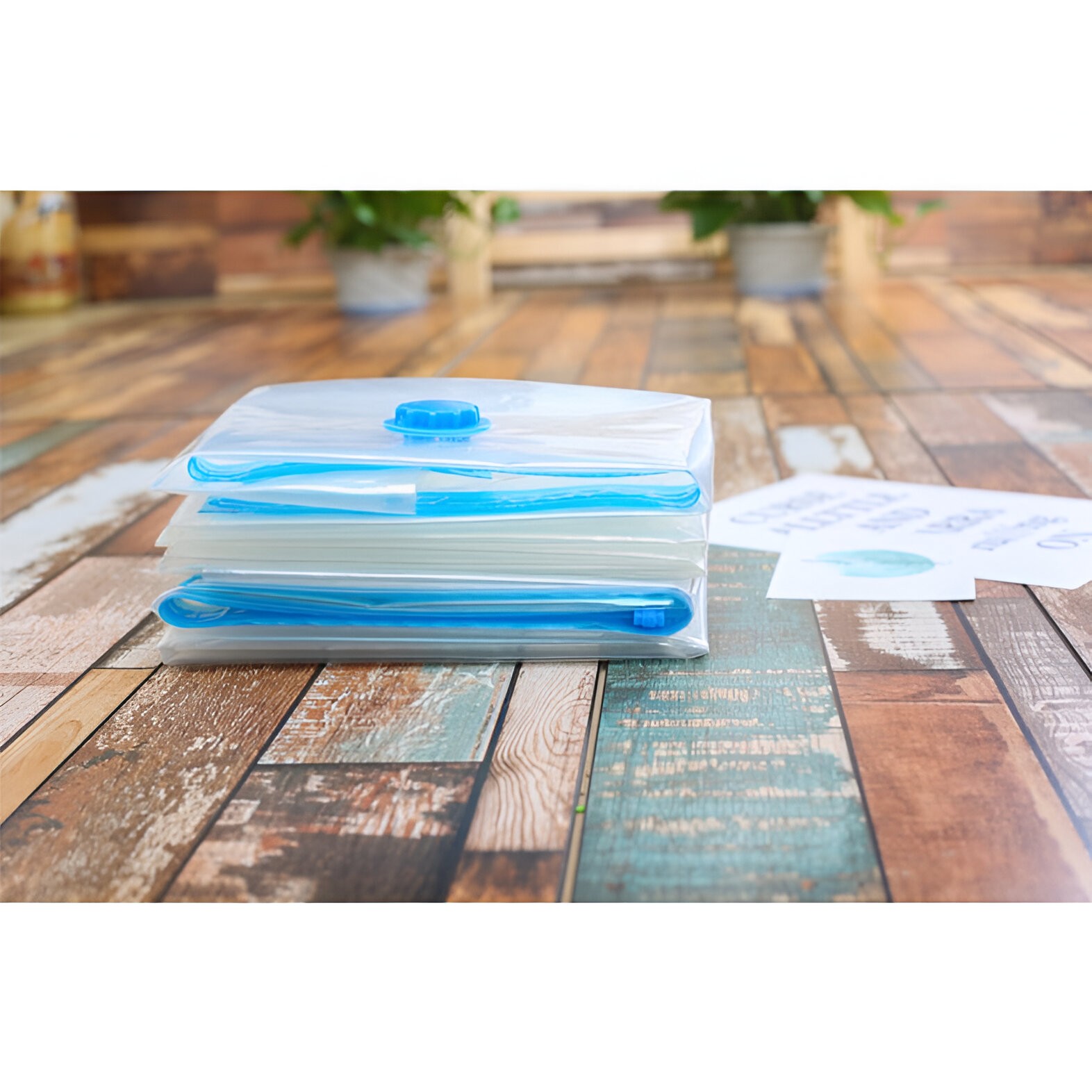 Set 3 Saci de Vidat Haine, Flippy, Marimi Diferite, Vidare prin Vacuum, Reutilizabili, Impermeabili, Pompa Inclusa, Transparent - imagine 4