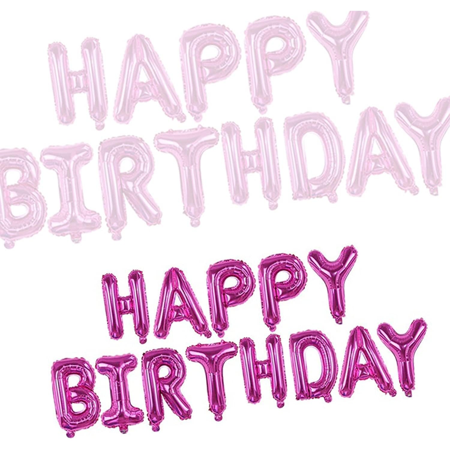 Set Baloane din Folie Metalizata, Flippy, Model Happy Birthday, Litere de 40 cm, Baloane Party, Ambalaj Individual, Pai, Ata si Adeziv Incluse, Umflare cu Aer sau Heliu, Mov - imagine 3