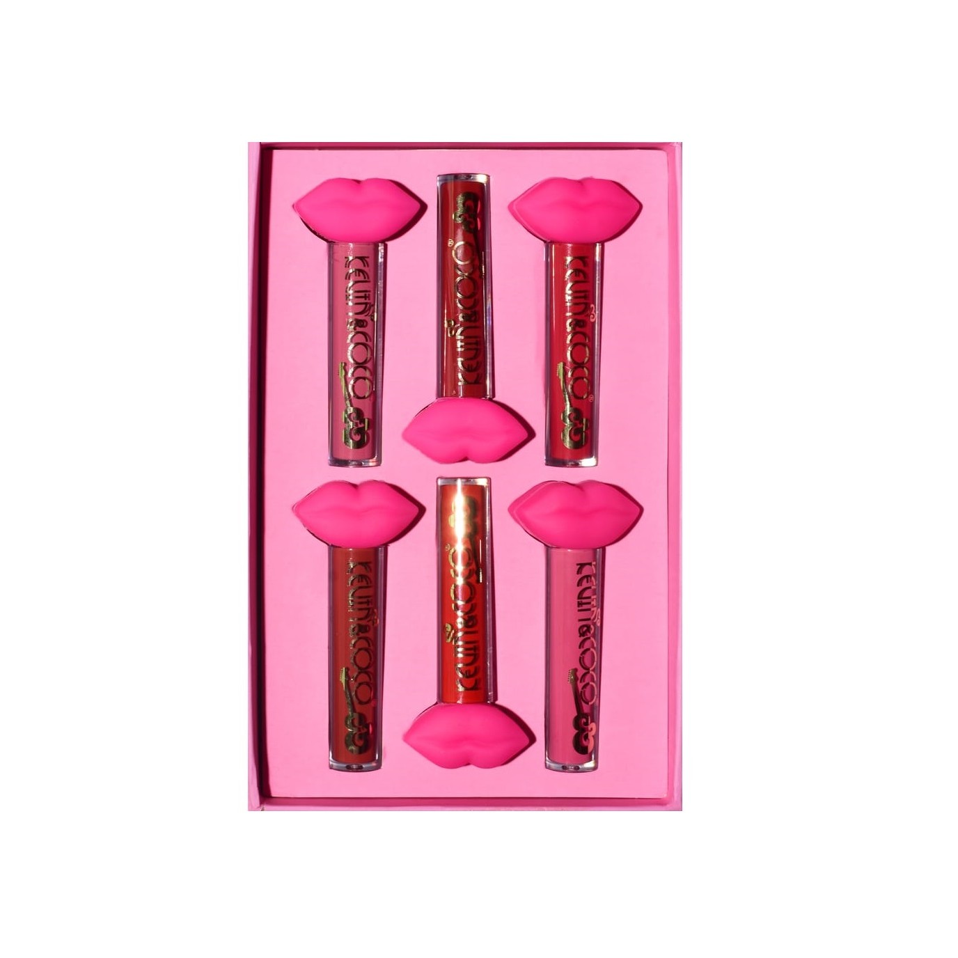 Set de Buze, KEVIN & COCO, Punk Rock, 6 Lip Gloss-uri, 19.3 x 12 cm, Roz/Maro - imagine 4