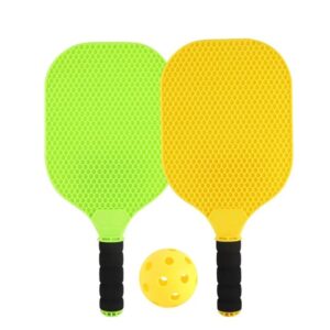 Set Joc de Ping-Pong, Flippy, 2 Palete, 1 Minge, + 6 Ani, 37.5 x 18 x 3 cm, Galben/Verde