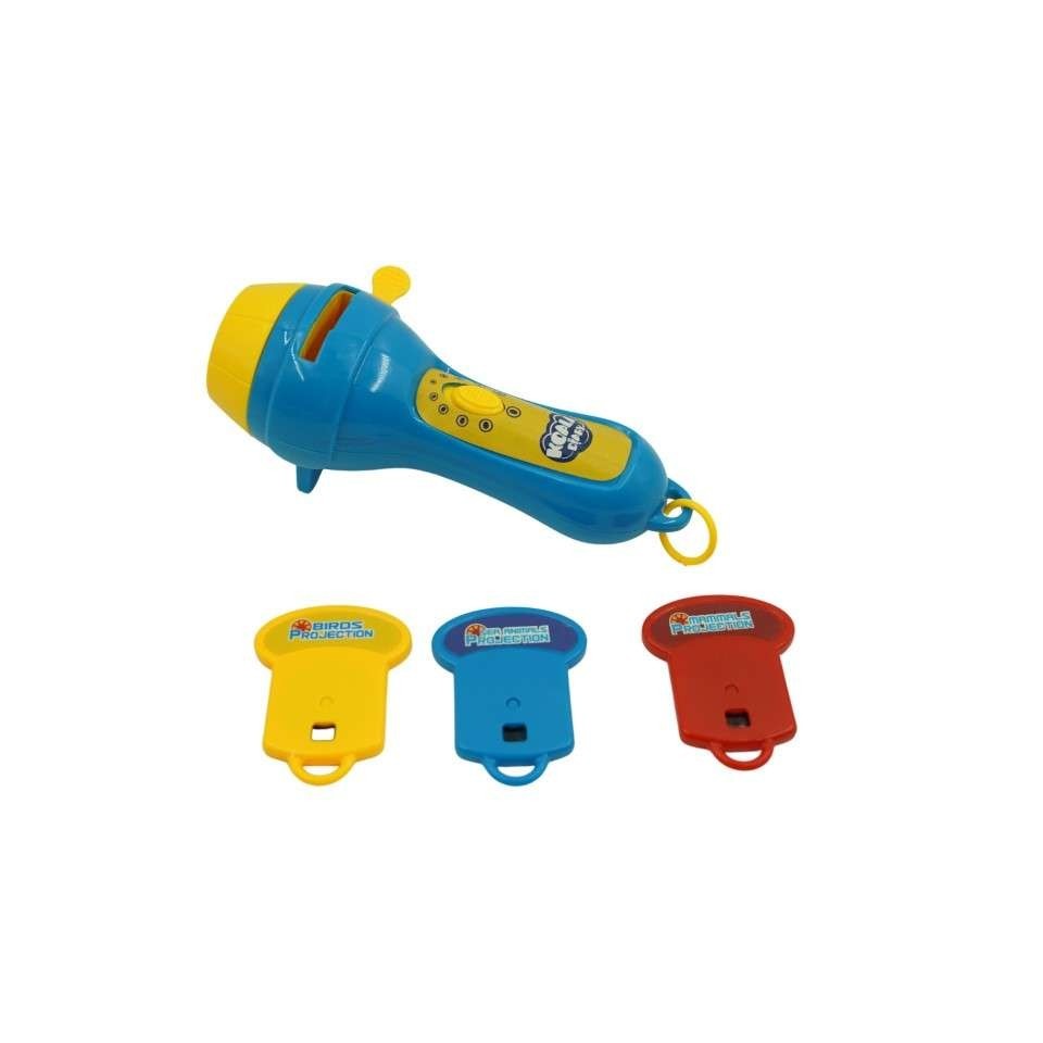 Set jucarie educativa proiector tip lanterna pentru copii, 24 de imagini cu animale, Albastru - imagine 3