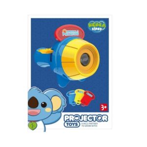 Set jucarie educativa proiector tip lanterna pentru copii, 24 de imagini cu animale, Albastru