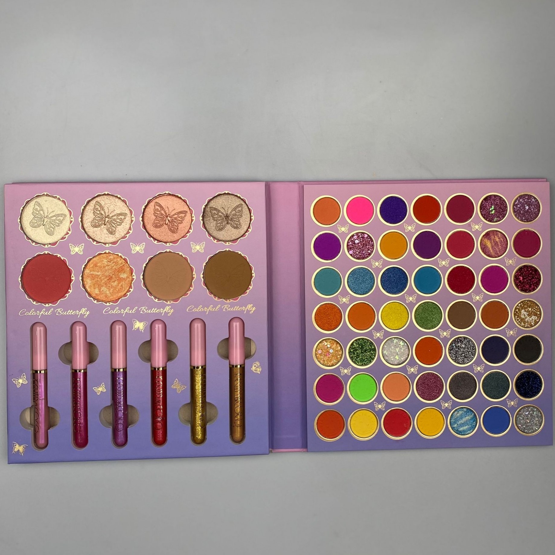 Trusa de machiaj, paleta Kevin&Coco cu 53 de farduri, iluminator, corector si rujuri, Flippy - imagine 2