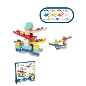 Set piese pentru constructie, Flippy, Rampa auto, 30 piese, Masinute incluse