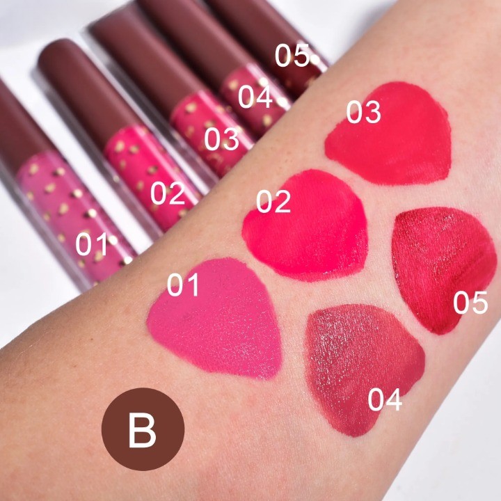 Set Rujuri de Buze, KEVIN & COCO, Be Mine 5 Culori, 14.4 x 10.9 x 2.5 cm, Roz/Rosu, Varianta B - imagine 2