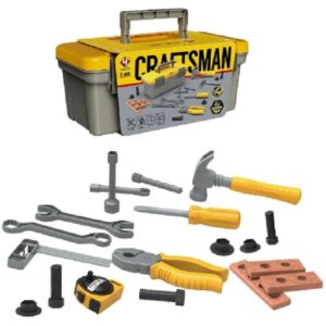 Trusa Scule si Unelte de Jucarie pentru Copii, Flippy, 19 Piese Material Plastic, Interactiv, +3 Ani, 27.5x15.5x13 cm, Gri/Portocaliu