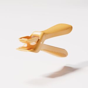 Cleste pentru Boluri, Flippy, Anti-Alunecare, din ABS si Silicon, Extindere, pentru Oale, Tigai, de Uz Casnic, Rezistent la Temperaturi Inalte, 16x 10.5 x 3.6 cm Galben