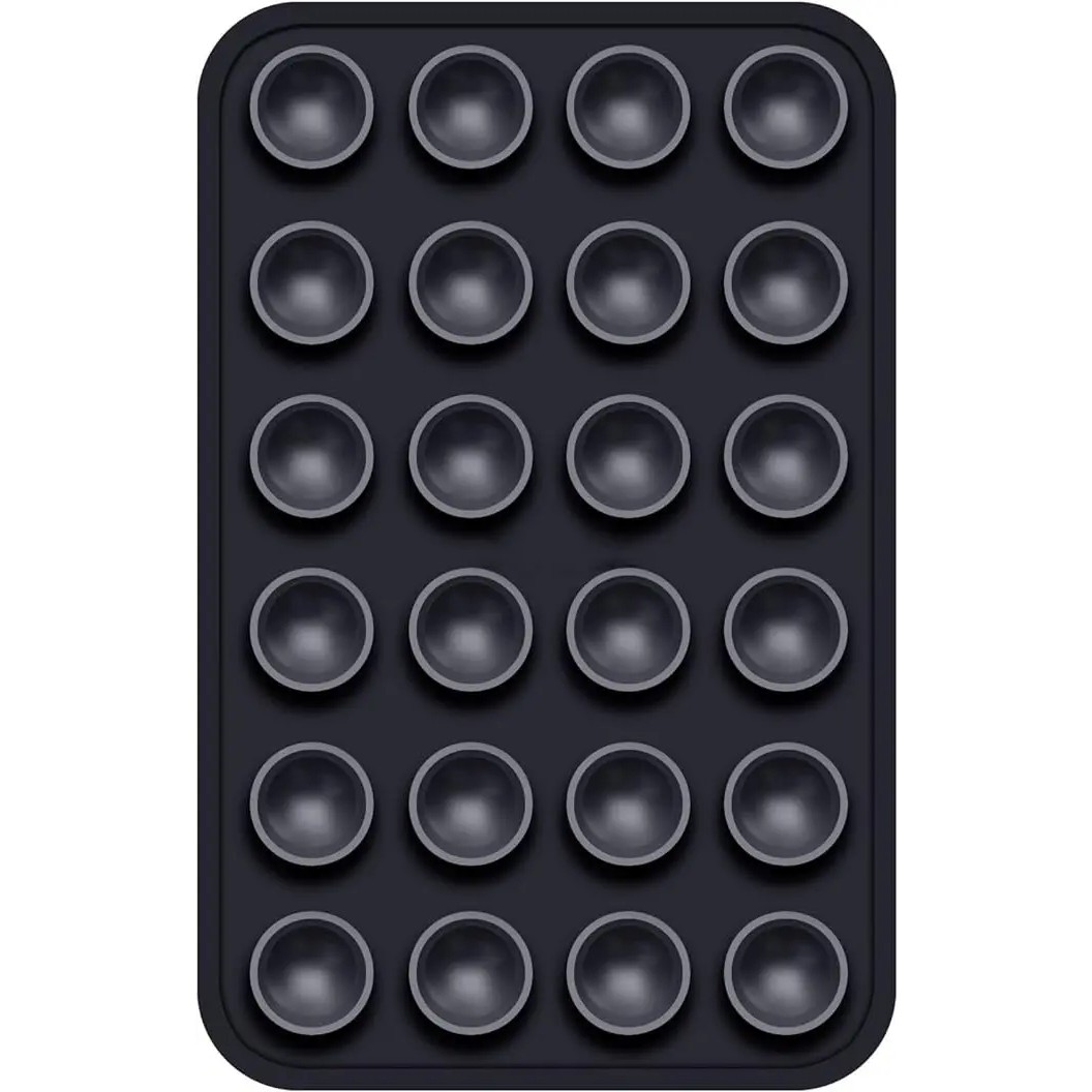 Suport Adeziv Universal, Flippy, pentru Telefon/Tableta, cu 24 Ventuze, potrivit pentru Tik-Tok/Selfie/Vizionare Video, din Silicon, 8 x 5.5 x 1 cm, Negru - imagine 2