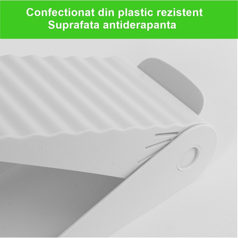 Suport pentru Pantofi, Flippy, cu Două Straturi, Organizator, Antiderapant și Durabil, Inălțime Reglabilă, 25.5x11x7.5 cm, Alb, 150 g - imagine 2