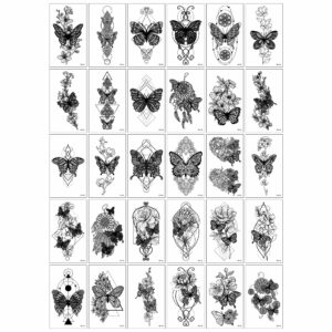 Set 30 Tatuaje Temporare, Flippy, pe Baza de Apa, Model 3, Negru