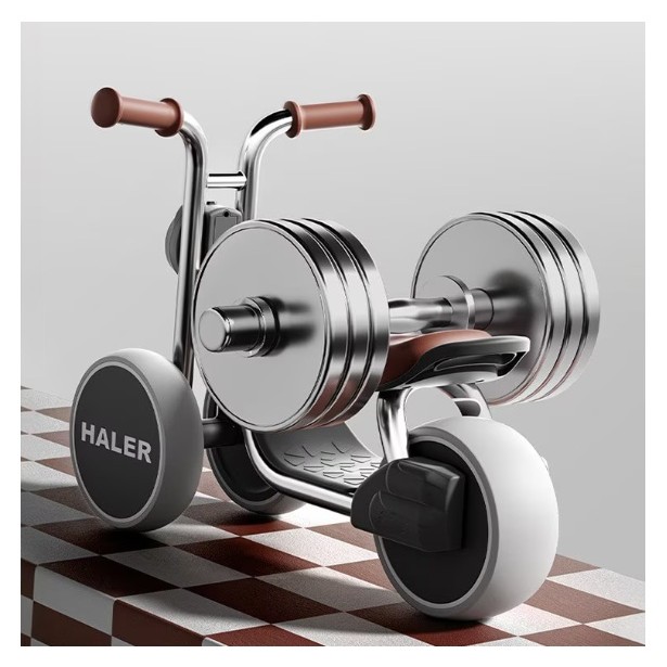 Tricicleta pentru Copii, Flippy, Exercitiu de Echilibru, pentru 1-6 Ani, Lumina LED, Fara Pedale, din Plastic, Roti 7.8 cm, Greutate Portanta 50 kg, 43 x 58 x 35 cm, Gri - imagine 4