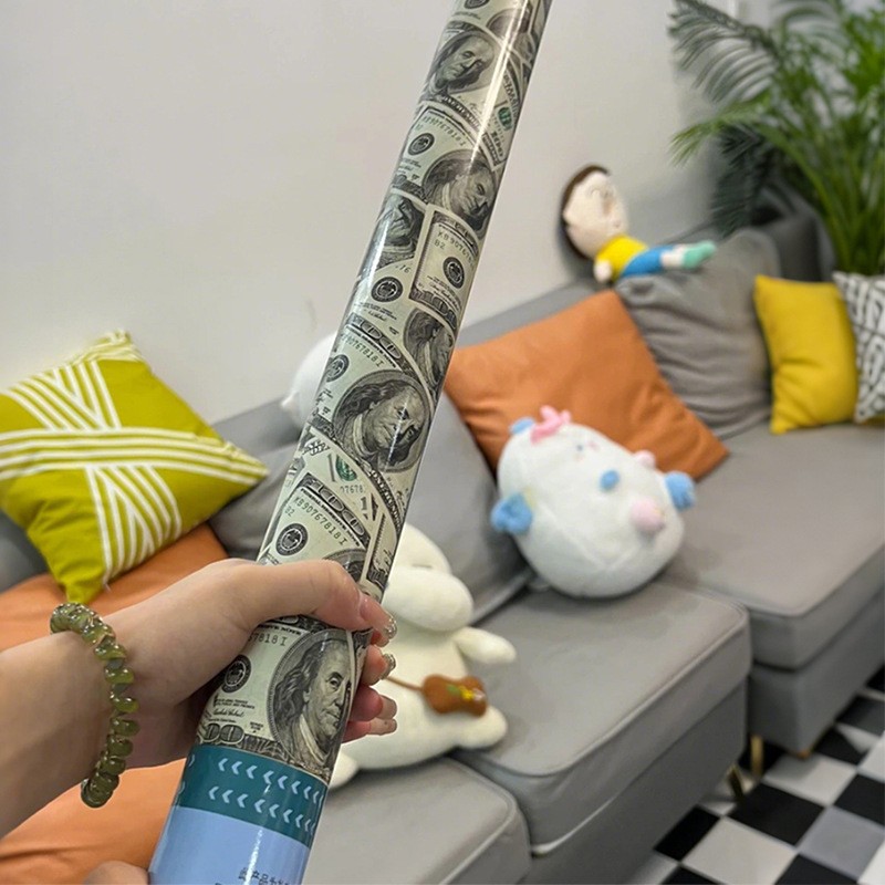 Tub de Confetti, Flippy, Money, 60x5 cm, Confetii Asortate Model Dolari, Eliberare prin Rasucire, Multicolor - imagine 2