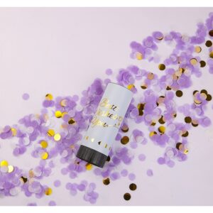 Tun de Confetti, Flippy, Best Wishes 11 x 4 cm, Model Buline din Hartie si Folie, Mov