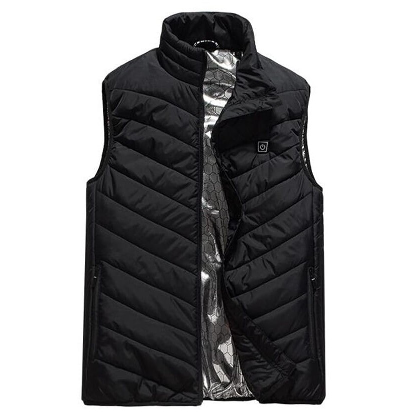 Vesta Inteligenta Incalzita, Flippy, Unisex, 2 Zone de Incalzire, Umplutura Bumbac, 3 Trepte de Temperatura, Incarcare USB, Negru, sub 45 kg, Marime S - imagine 3