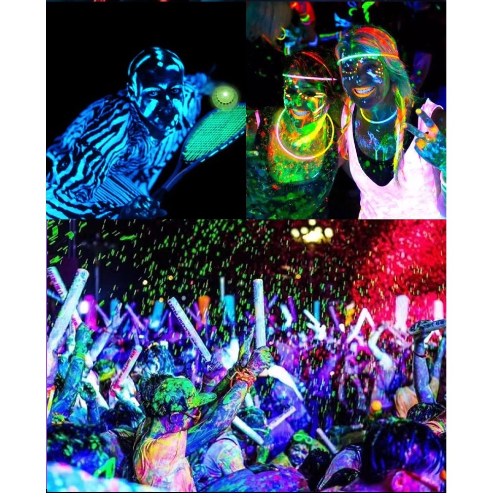 Vopsea pentru Fata si Corp, Flippy, cu Pigment Fosforescent UV, 15 ml, Albastru - imagine 4