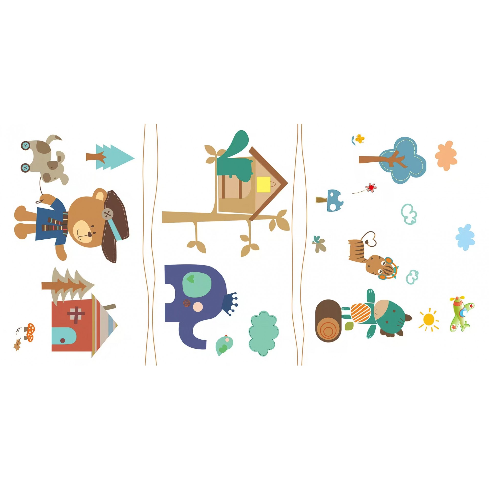 Covoras pentru Copii, Flippy, cu 2 Fete, Model ZOO/Ursulet, din XPE+PE, Impermeabil, Antiderapant, Protectie Termica, +3 Luni, Pliabil, 150 x 200 x 1.5 cm, Multicolor - imagine 3