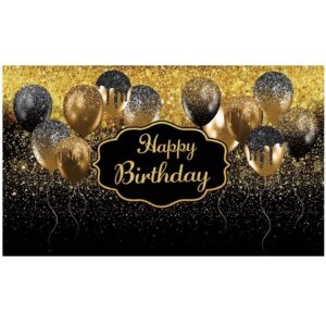 Banner Tip Fundal pentru Poze, Flippy, din Panza, 185 x 110 cm, Sfoara 6 m, Prindere in 4 Colturi, Negru/Auriu