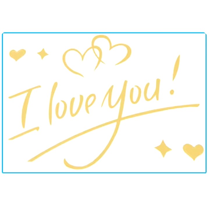 Autocolant I love You, Flippy, Tematica Iubire, 21x29 cm, Auriu - imagine 2