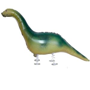 Balon din Folie Metalizata, Flippy, Figurina Animata, Model Dinozaur cu Ou, 113x49 cm, Ambalaj Individual, Pai Inclus, Umflare cu Aer sau Heliu, Verde inchis