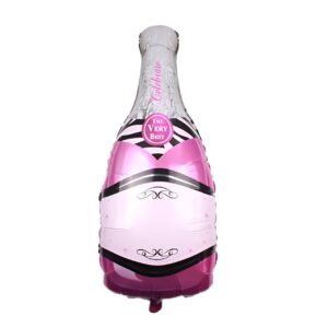 Balon din Folie Metalizata, Flippy, Figurine, Model Sticla de Sampanie, 49x100 cm, Ambalaj Individual, Pai Inclus, Umflare cu Aer sau Heliu, Mov