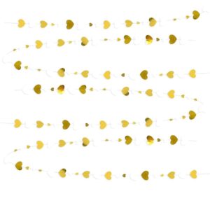 Banner cu Inimioare, Flippy, Tip Franjuri, 4 m, Rola de Ata Inclusa, Auriu/Alb
