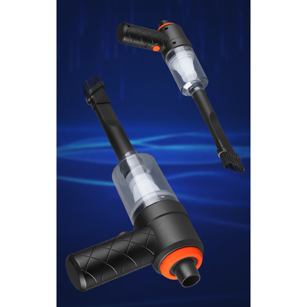 Aspirator Portabil fara Fir, Flippy, Tip Pistol 2 in 1, Suflare si Aspirare, Incarcare USB, Pentru Casa si Masina, Autonomie 30 min, Negru - imagine 3