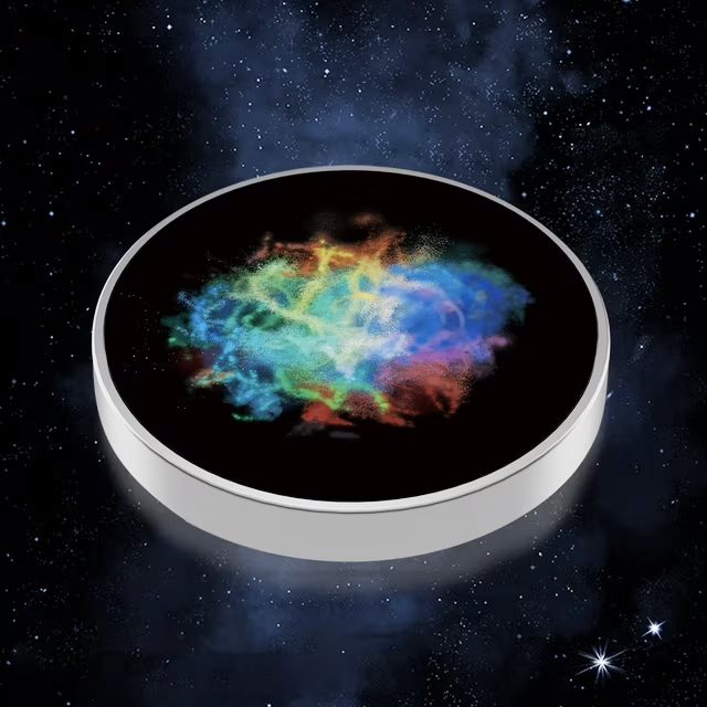 Spinner Giroscopic Metalic, Flippy, Jucarie Rotativa Anti-stres, Otel Inoxidabil, 3.8 x 0.6 cm, Efect Optic Galaxie, Model Coddington's Nebula - imagine 2