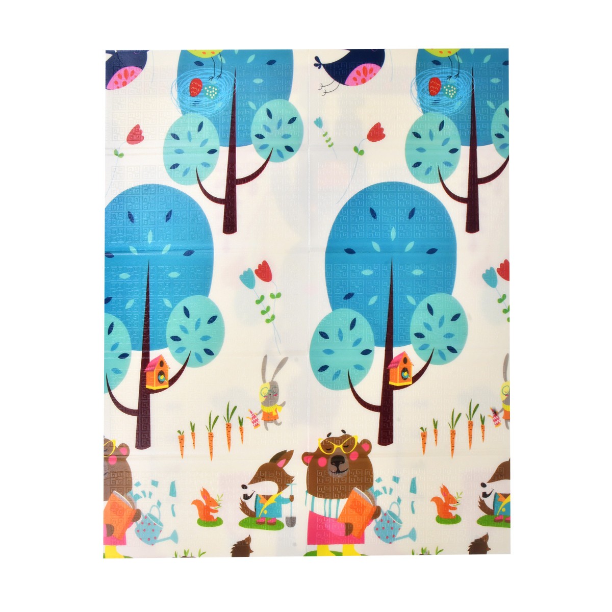 Covoras pentru Copii, Flippy, cu 2 Fete, Model Zmeu/Ursi, din XPE+PE, Impermeabil, Antiderapant, Protectie Termica, +3 Luni, Pliabil, 180 x 200 x 1.5 cm, Multicolor - imagine 4
