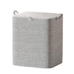 Cutie de Depozitare cu Fermoar, Flippy, Pliabila, Maner Ranforsat, Fermoar Rezistent, pentru Haine, Paturi, Plapumi, Perne, Lenjerii de Pat, Jucarii, 61x50x71 cm, 210 Litri, Gri