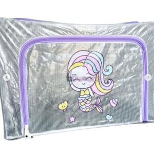 Cutie de Depozitare, Flippy, pentru Camera Copiilor, 66L, din PVC, Model Sirena, 50 x 40 x 33 cm, Transparent