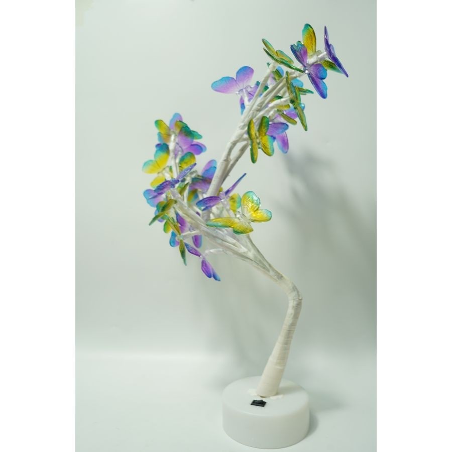 Decoratiune luminoasa, Flippy, Tip copac cu fluturi, cu baterii/USB - imagine 2