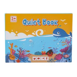 Carte Educativa cu Stickere Reutilizabile, Flippy, Quiet Book Senzoriala cu Pagini Interactive, Joc Montessori, Seria ''Lumea Acvatica'', Dezvolta Motricitatea Fina si Logica, pentru Invatare Timpurie, 3 ani, Multicolor