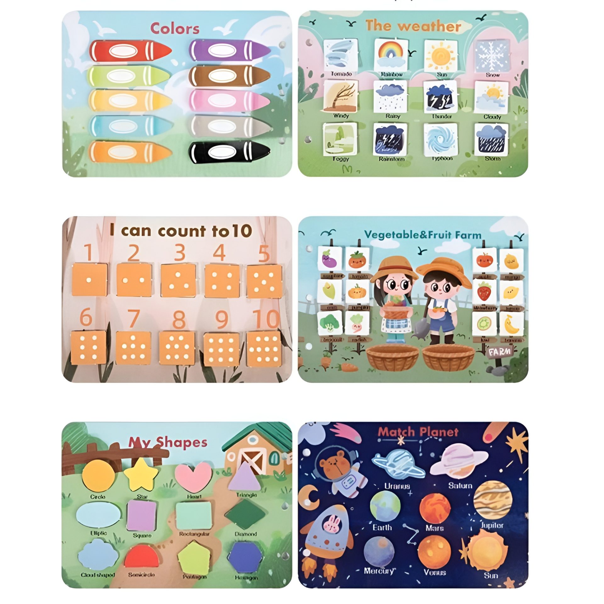Carte Educationala Montessori, Flippy, Joc Educational Busy Book, Carte Senzoriala cu 12 Teme de Invatare, Dezvolta Motricitatea Fina si Logica, Alfabet, Cifre, Jucarie de Calatorie, 3ani+, Multicolor - imagine 4