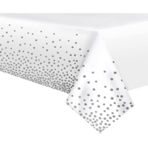 Fata de Masa, Flippy, din PEVA, Imprimeu Buline, 137 x 274 cm, Impermeabila, Fara Pete, Curatare Rapida, Gri