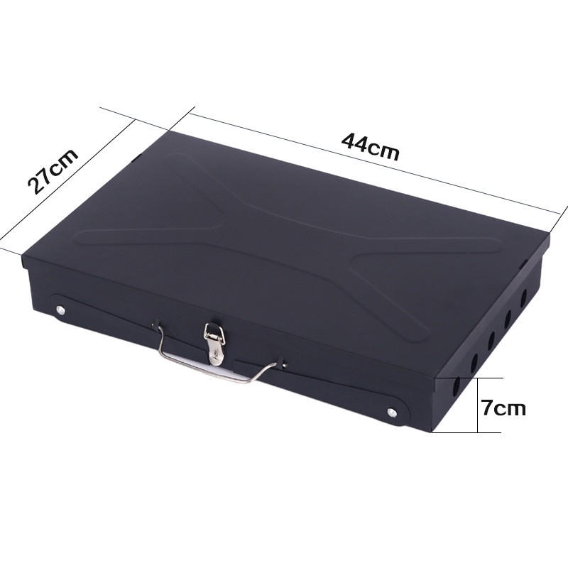 Gratar Portabil, Flippy, Pliabil, Tip Servieta, cu Accesorii pentru Gatit Incluse, Confectionat din Metal, 46x43x26 cm, Negru - imagine 3