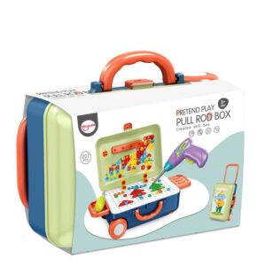JUCARIE EDUCATIVA PENTRU COPII, FLIPPY, SET 207 PIESE, 6 IN 1, VALIZA CU BORMASINA, VERDE