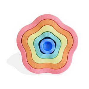 Jucarie Senzoriala de Echilibru, Flippy, Tip Stepping Stones, 5 Piese, din Spuma, pentru Miscare, Sarituri, Prindere, Diametru 28 cm, Model 2, Multicolor