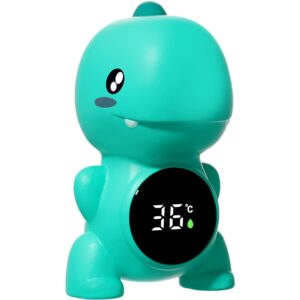Termometru Electronic LED pentru Baie, Plutitor, Rezistent la ap?, IPX7, Multifunctional, 3 Trepte de Temperatura, Model Dinozaur, 12x7cm, Verde