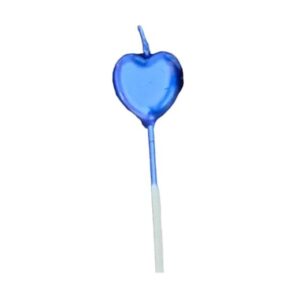 Lumanare de Tort, Flippy, Model Inima, Party, 8.5 x 3 cm, Albastru