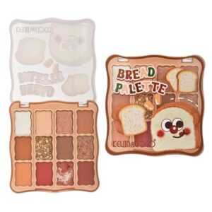 Paleta Farduri de Ochi,  Kevin&Coco, Fard de Pleoape, 12 Nuante, Finisaj Mat, Shimmer, Textura Catifelata, Pigmentare Intensa, Toate Tipurile de Ten, 82.7 g, 9.3 x 1.7 x 9.4 cm, Warm Bronze