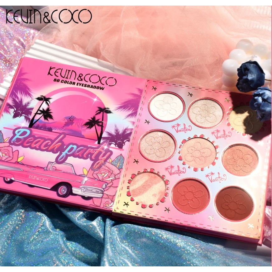 Paleta farduri Kevin&Coco, 69 nuante, blush, iluminator, conturing, deschidere tip carte, 18.6 x 16.5 cm, 97 g, multicolor, model 2 - imagine 3