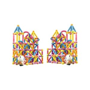 Piese Magnetice pentru Copii, Flippy, Set din 258 de Piese de diferite Culori, Constructor Magnetic cu Posibilitatea de a Construii forme Nelimitate, Multicolor