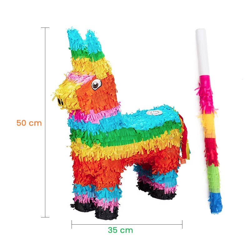 Pinata Magarus pentru Petrecere, Flippy, Pinata din Hartie si Carton, Pinata pentru Copii, 50 x 35 x 10 cm, Multicolor - imagine 2