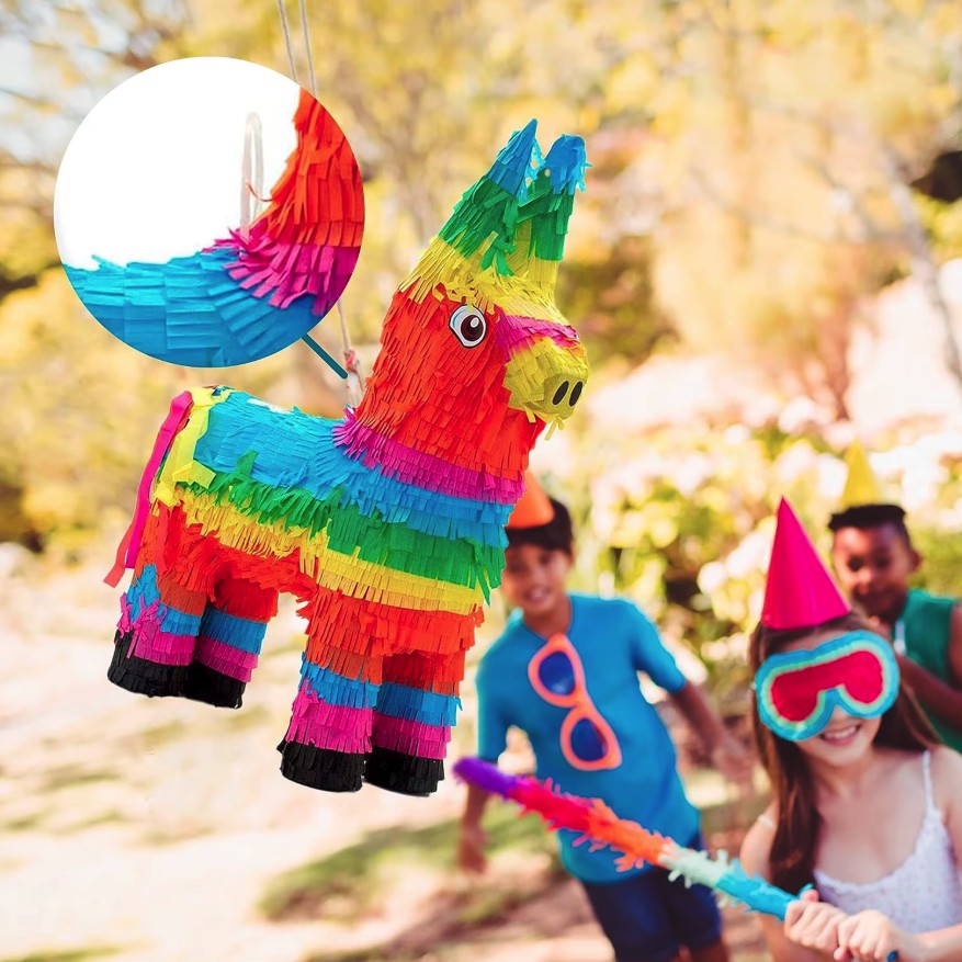 Pinata Magarus pentru Petrecere, Flippy, Pinata din Hartie si Carton, Pinata pentru Copii, 50 x 35 x 10 cm, Multicolor - imagine 3