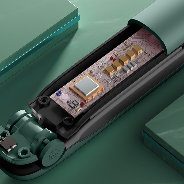 Placa de Par fara Fir, Flippy, Adaptor Tip C, 4 Trepte de Temperatura, Tensiune 5V, Capacitate Baterie 5000 mAh, Indreptat, Ondulat, 23.5x3.3x4.5 cm, Verde - imagine 3