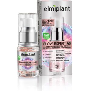 Ser Cu Perle Pentru Ochi, Elmiplant, Glow Expert 4D Impotriva Petelor Pigmentare si Antirid, cu Niacinamida si Bakuchiol, 15 ml
