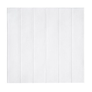 Set 10 Placi Tapet 3D, Flippy, 70 x 70 cm, Grosime 3 mm, din Rasina, Tip Placi de Lemn, Suprafata Acoperita 4.9 mp, Alb