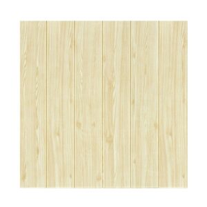 Set 10 Placi Tapet 3D, Flippy, 70 x 70 cm, Grosime 3 mm, din Rasina, Tip Placi de Lemn, Suprafata Acoperita 4.9 mp, Crem
